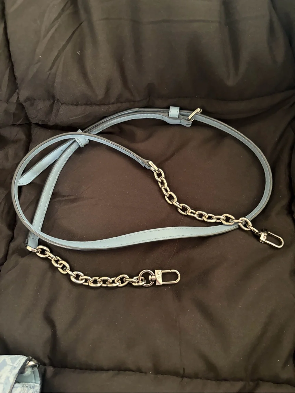 Michael Kors Blue MK Signature Crossbody Bag with Gold Hardware